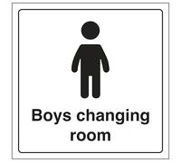 V Safety Boys Changing Room 150 x 150 mm - 3mm Brushed Aluminium Composite Safety Sign