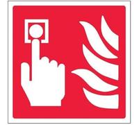 V Safety Call Point Logo Sign - 150mm x 150mm - Self Adhesive Vinyl