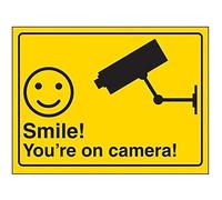 V Safety Camera - You're On Camera Sign - 150mm x 100mm - Self Adhesive Vinyl