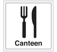 V Safety Canteen 200 x 200 mm - Self Adhesive Vinyl Safety Sign