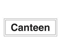 V Safety Canteen 300 x 100 mm - Glow In The Dark 1mm Rigid Plastic Safety Sign