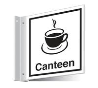 V Safety Canteen Corridor Sign 150 x 150 mm - 3mm Indoor Palboard Safety Sign