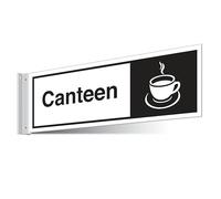V Safety Canteen Corridor Sign - Landscape 450 x 150 mm - 3mm Indoor Palboard Safety Sign