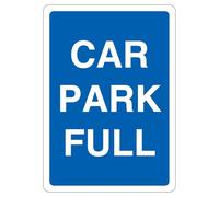 V Safety Car Park Full - Blue 210 x 297 mm (A4) - Self Adhesive Vinyl Safety Sign