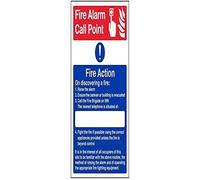 V Safety Caravan Site Fire Action Sign - 210mm x 297mm (A4) - 1mm Rigid Plastic