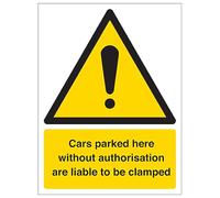 V Safety Cars Will Be Clamped 150 x 200mm - 2mm Rigid Plastic Safety Sign