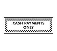 V Safety Cash Payments Only - Landscape 300 x 100 mm - 2mm Rigid Plastic Safety Sign