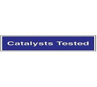 V Safety Catalysts Tested Garage Sign - 450mm x 150mm - 1mm Rigid Plastic