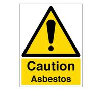 V Safety Caution Asbestos - Portrait 200 x 300 mm - Self Adhesive Vinyl Safety Sign