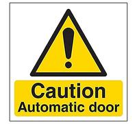 V Safety Caution Automatic Door - 150mm x 150mm - Window Sticker