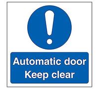 V Safety Caution Automatic Door - Keep Clear - 150mm x 150mm - Window Sticker