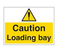 V Safety Caution, Loading Bay 400 x 300 mm - Glow In The Dark 1mm Rigid Plastic Safety Sign