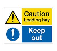 V Safety Caution Loading Bay, Keep Out 600 x 450 mm - Glow In The Dark Self Adhesive Vinyl Safety Sign