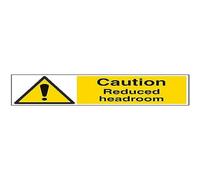 V Safety Caution, reduced headroom - 900 x 300-Self Adhesive Vinyl Safety Sign