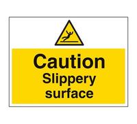 V Safety Caution, Slippery Surface Warning Sign - 400mm x 300mm - 1mm Rigid Plastic