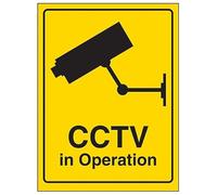 V Safety CCTV Camera In Operation Sign - 100mm x 150mm - Rigid Plastic