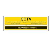 V Safety CCTV Images Are Being Monitored - Landscape 300 x 100 mm - 2mm Rigid Plastic Safety Sign