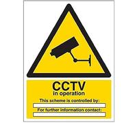 V Safety CCTV In Operation For The Purpose Sign - 150mm x 200mm - Self Adhesive Vinyl