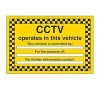 V Safety CCTV Operates In This Vehicle 150 x 100 mm - 2mm Rigid Plastic Safety Sign