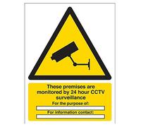 V Safety CCTV This Organisation Operates 24 Hour CCTV Surveillance Sign - 150mm x 200mm - 1mm Rigid Plastic