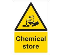 V Safety Chemical Store - Portrait 150 x 200 mm - 3mm Brushed Aluminium Composite Safety Sign