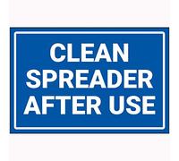 V Safety Clean Spreader After Use Sign - 400mm x 300mm - 2mm Rigid Plastic