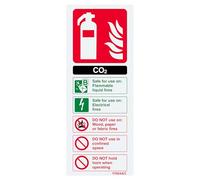 V Safety CO2 Extinguisher ID - Portrait Safety Sign - 75 x 200 mm - Self-Adhesive Monomeric Vinyl