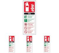 V Safety Co2 Id Fire Extinguisher Sign - Portrait - 100mm x 280mm - 2mm Rigid Plastic (Pack of 4)