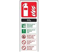 V Safety Co2 Id Fire Extinguisher Sign - Portrait - 100mm X 280mm - Self Adhesive Vinyl