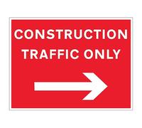 V Safety Construction Traffic Arrow Right 600 x 450 mm - 3mm Reflective Aluminium Composite Safety Sign