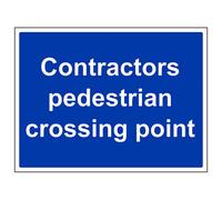 V Safety Contractors Pedestrian Crossing Point - Rigid Plastic - 600X450mm (X3)