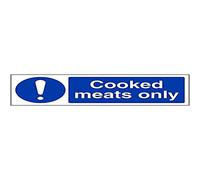 V Safety Cooked meats only-100x100mm-Magnetic Safety Sign