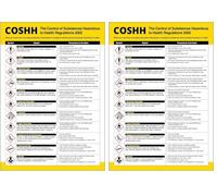 V Safety COSHH Regulations Poster 210 x 297 mm (A4) - Standard 0.2mm Flexi-Plastic (Pack of 2)