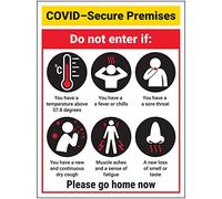 V Safety COVID-Secure Premises - Do Not Enter - 300mm x 400mm - Self Adhesive Vinyl