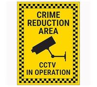 V Safety Crime Reduction Area/CCTV In Operation 200 x 300 mm - 3mm Brushed Aluminium Composite Safety Sign