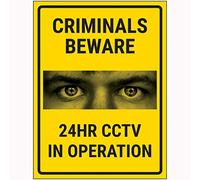 V Safety Criminals Beware 24HR CCTV Sign - 200x300mm - 2mm Rigid Plastic