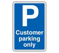 V Safety Customer Parking Only Safety Sign - 400 x 600 mm - RA2 Reflective 3mm Aluminium Composite