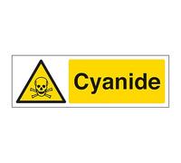 V Safety Cyanide - Landscape 300 x 100 mm - 2mm Rigid Plastic Safety Sign