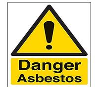 V Safety Danger Asbestos Warning Sign - 150mm x 200mm - 1mm Rigid Plastic
