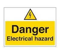 V Safety Danger Electrical Hazard - Large Landscape 400 x 300 mm - 2mm Rigid Plastic Safety Sign