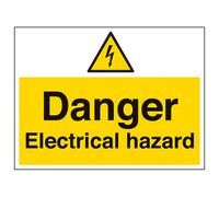 V Safety Danger Electrical Hazard Warning Sign - Rigid Plastic - 400X300mm (X3)