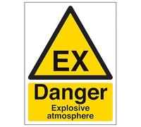 V Safety Danger Explosive Atmosphere - Portrait 150 x 200mm - 2mm Rigid Plastic Safety Sign