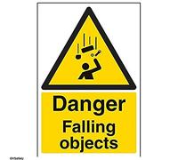 V Safety Danger Falling Objects Warning Sign - 200mm x 300mm - 1mm Rigid Plastic