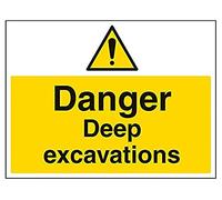 V Safety Danger Keep Out - Building Warning Safety Sign - 400 X 300MM 1mm Rigid Plastic