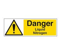 V Safety Danger Liquid Nitrogen - Landscape 300 x 100 mm - 2mm Rigid Plastic Safety Sign