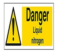 V Safety Danger Liquid Nitrogen Warning Sign - 300mm x 100mm - Self Adhesive Vinyl