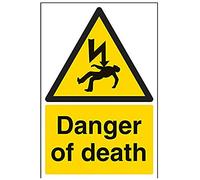 V Safety Danger, Live Electrical Equipment - Safety Warning Sign - 300 X 400MM 1mm Rigid Plastic with Snap Frame