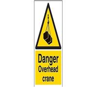 V Safety Danger, Overhead Crane Warning Sign - 200mm x 300mm - 1mm Rigid Plastic