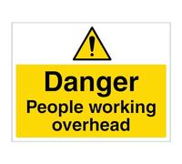 V Safety Danger people working overhead - 600x450-2mm Rigid Plastic safety sign