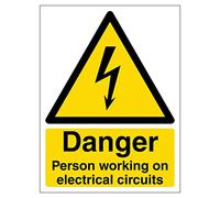 V Safety Danger person working on electrical circuits - 200x300 - Self Adhesive Vinyl safety sign